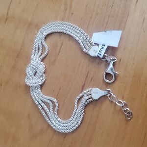 925 Sterling Silver Love Knot Bracelet , NEW